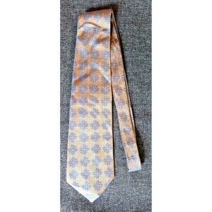 Tie 70s 80s 90s Y2K Mens Crazy Horse Gold Blue 3.75 Wide 60 Long